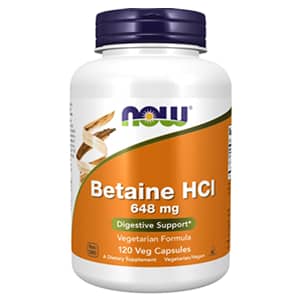 Now Foods Betaine Hcl with Protease x 120 Capsules