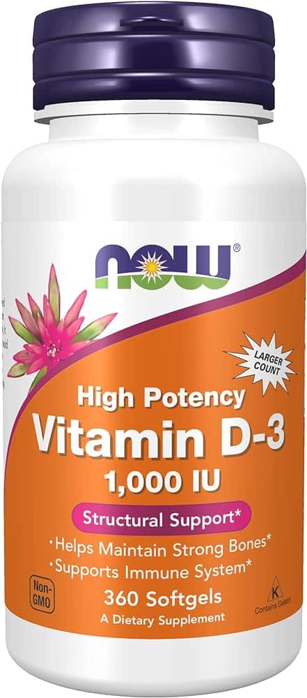 NowFoods Vitamin D3 1000IU x 360 Softgels