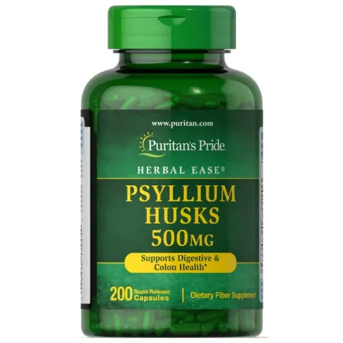Puritans Pride Psyllium Husk 500Mg x 200 Capsules